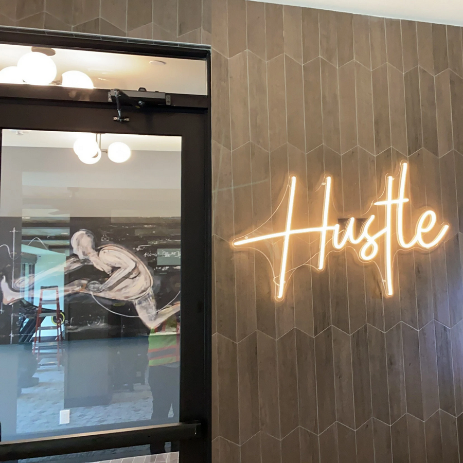 Hustle neon sign 