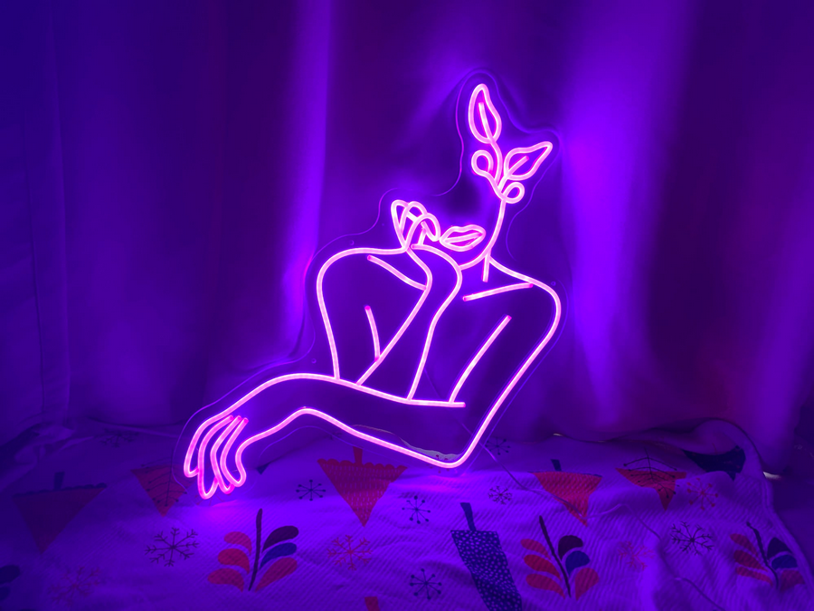 Lady Dreaming neon sign in dreamy purple