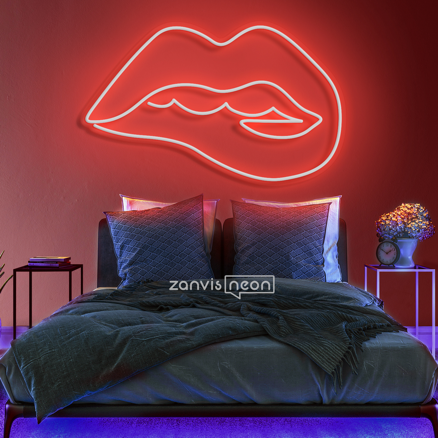 Irresistible lips LED neon sign for bedroom