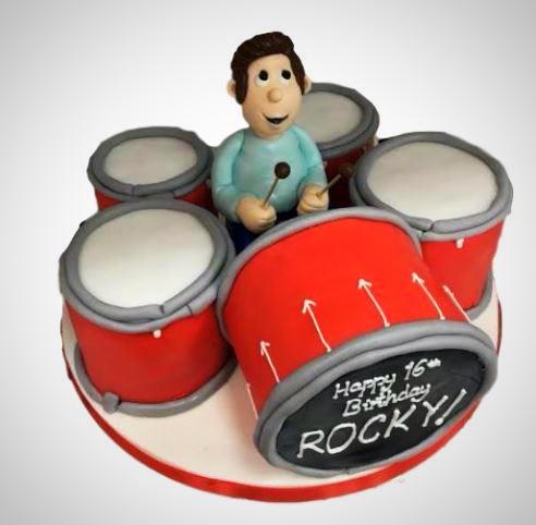 fort Lichaam Ziektecijfers Drum Kit Cake - £109.95 - Buy Online, Free UK Delivery — New Cakes