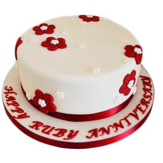  Ruby  Wedding  Anniversary  Cake Buy Online Free UK 