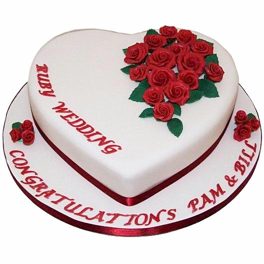  Ruby  Wedding  Anniversary  Cake 84 95 Buy Online Free 