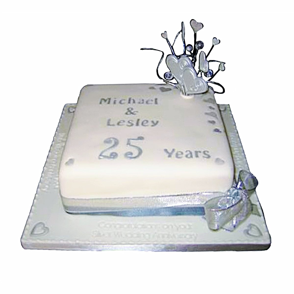 Silver Wedding Anniversary Cake - Buy Online, Free UK Delivery — New Cakes