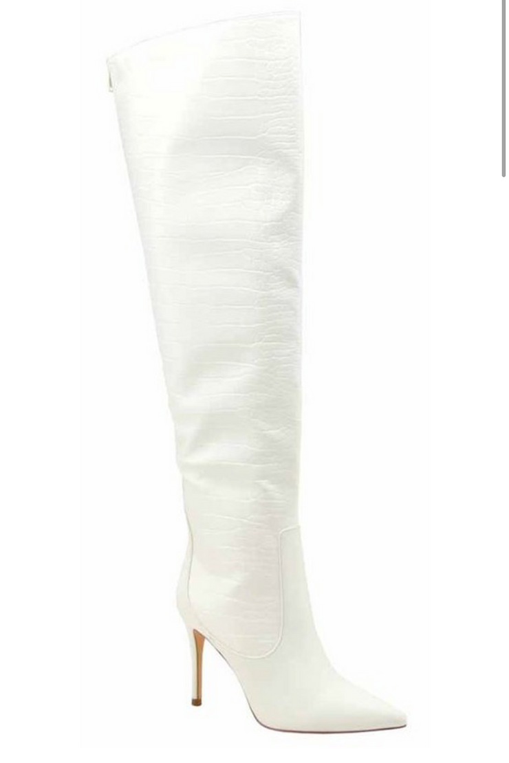 White Croc OTK Boots – AVANTI the Label