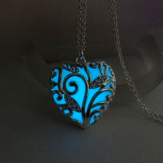 glowing heart necklace