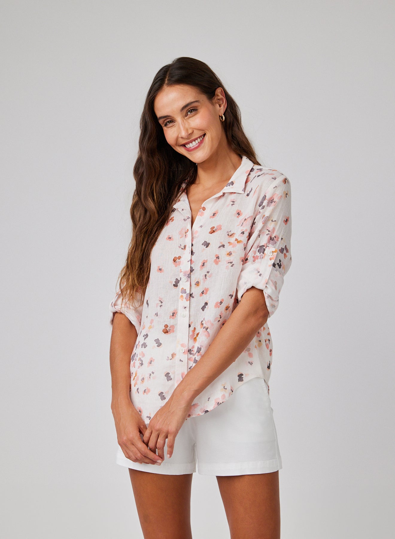 Capri Button Down - Hana Floral Print