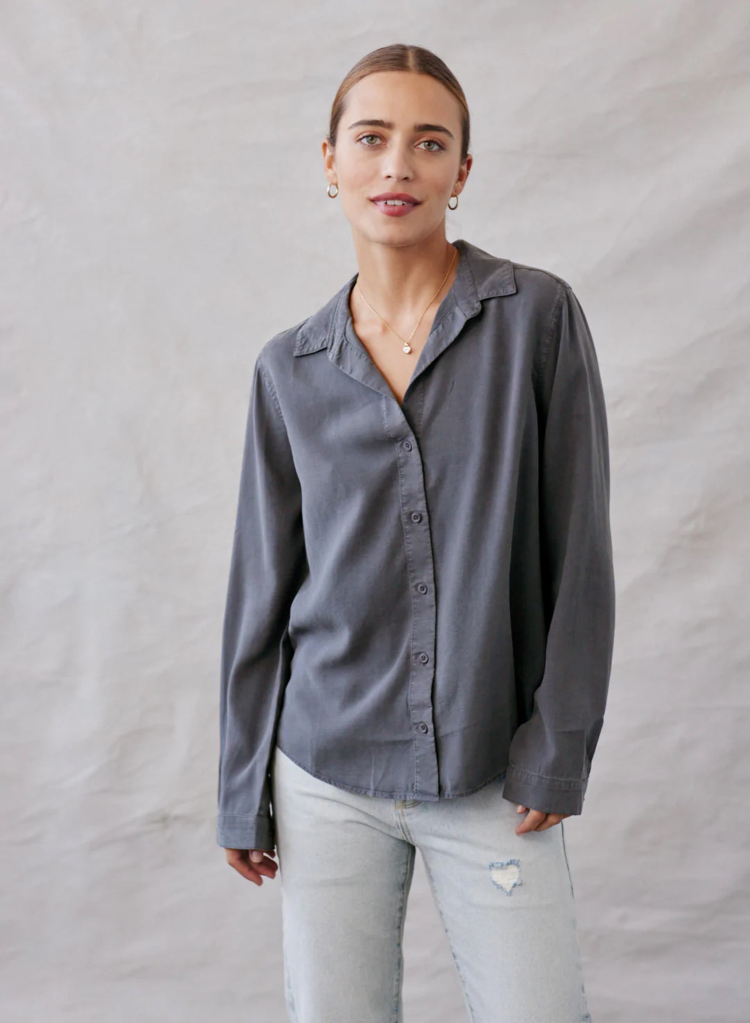 Image of Long Sleeve Classic Button Down - Silver Storm