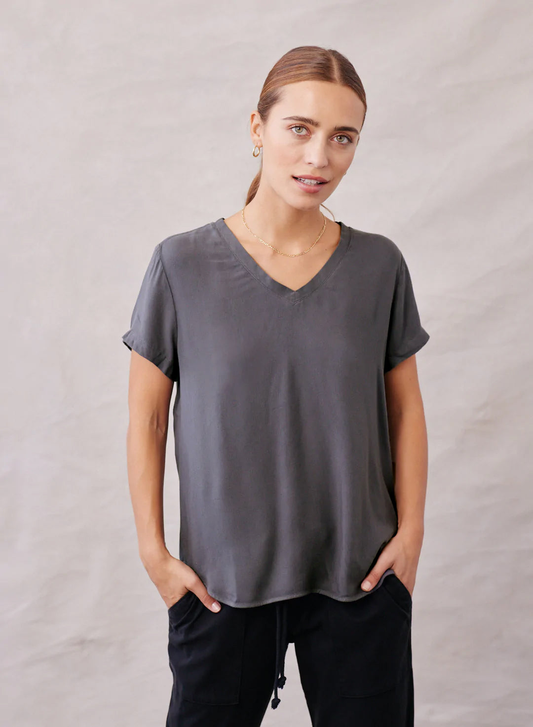 Image of V-Neck Tee - Silver Storm