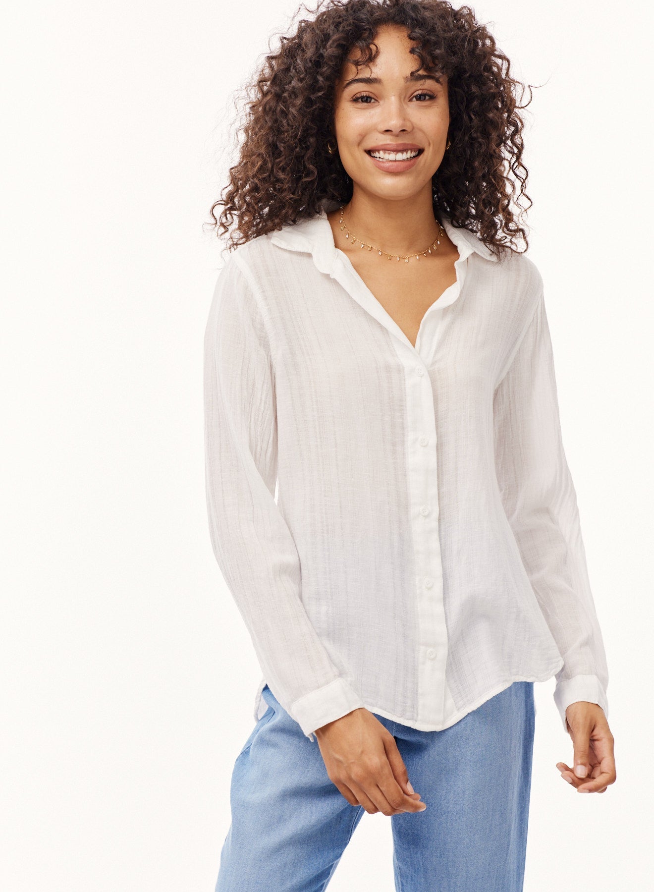 Image of Long Sleeve Classic Button Down - White  