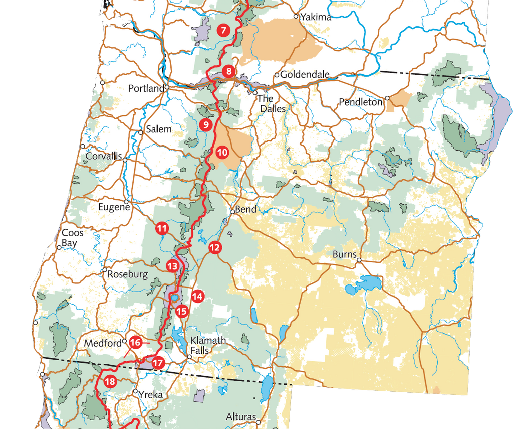 Pacific Crest Trail Map Oregon Section