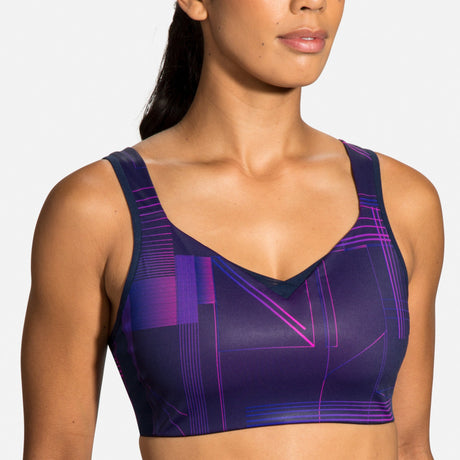 Women's Brooks 350080 Drive 3 Pocket Sports Bra (Blue Ash/Ice Blue/Navy  40C/D) 