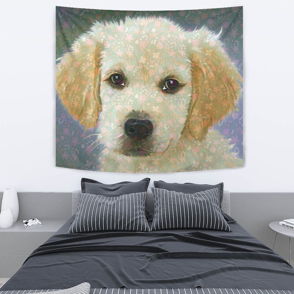 Golden Retriever Puppy Art Print Tapestry Free Shipping