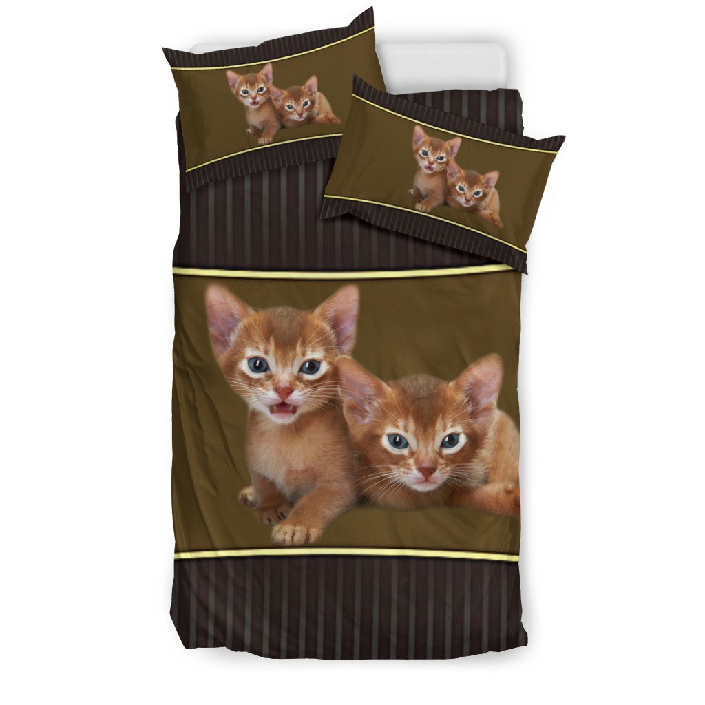 Cute Abyssinian Cat Print Bedding Set Free Shipping Innovative