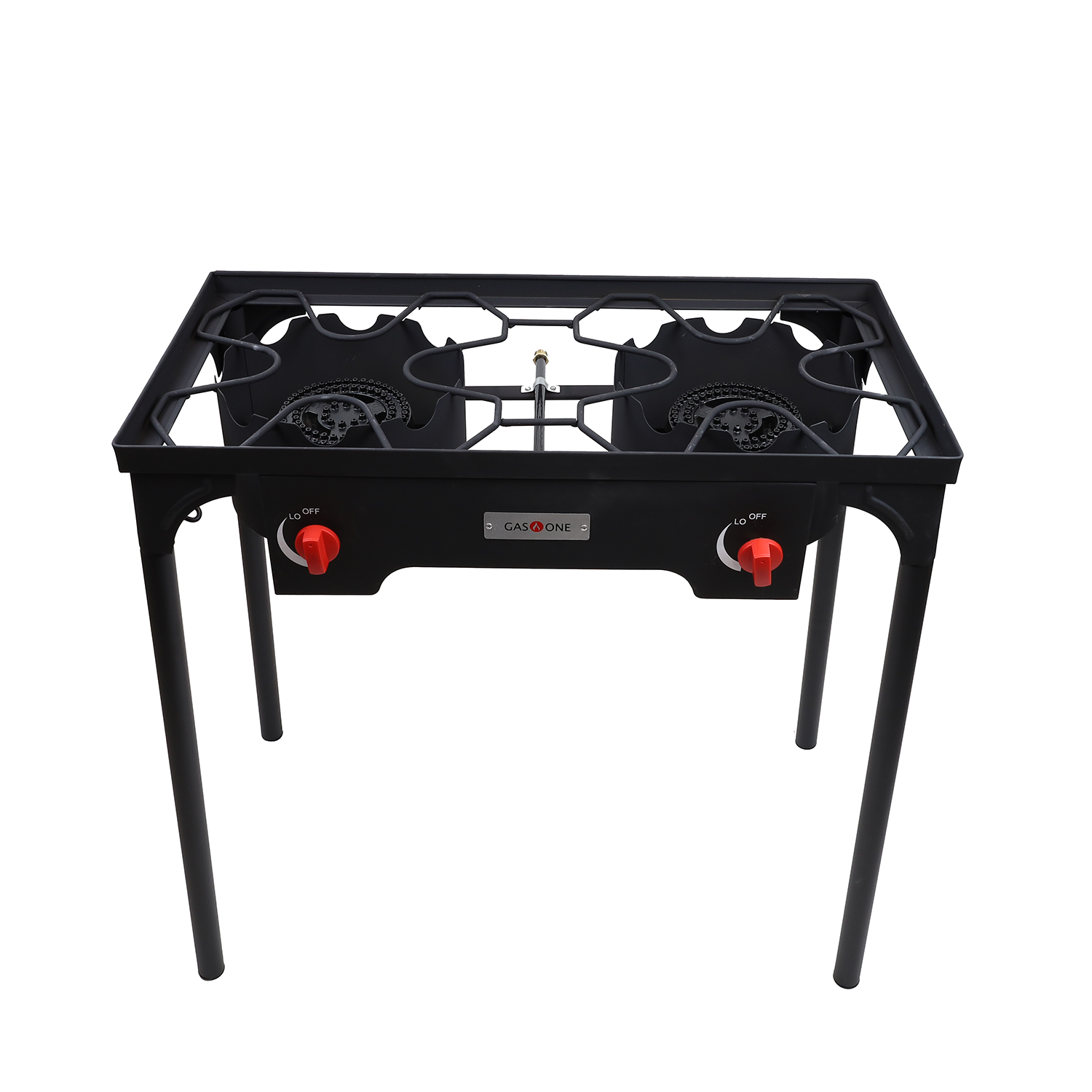 GAS One Two Burner Propane Camp Stove, Two 75,000BTU Cast Iron Burners with Windscreen Outdoor High Pressure Propane Double Burner