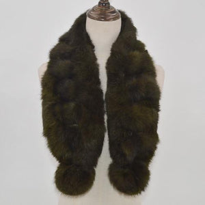 SALE-Real Rabbit Fur Scarves  4pack 100% Real Natural Rabbit Fur Scarves Four Random Colors-Multiple Colors Real Rabbit Fur
