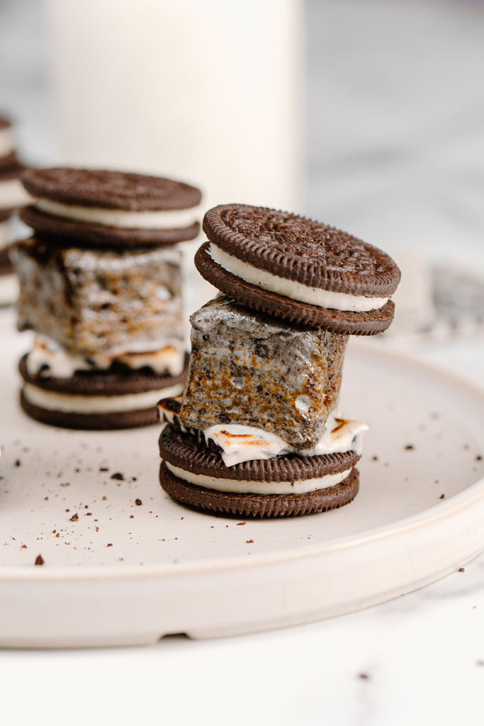 Cookies and cream mallow, cookies and cream hershey bar, oreos as graham crackers