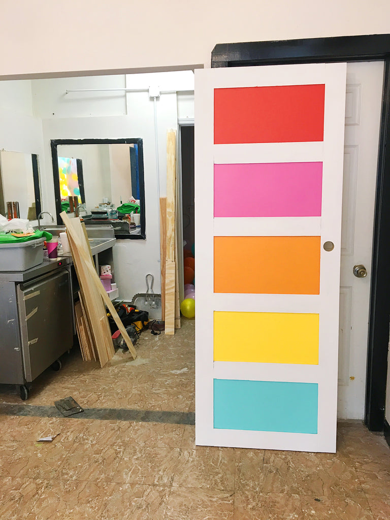 Colorful door gets built