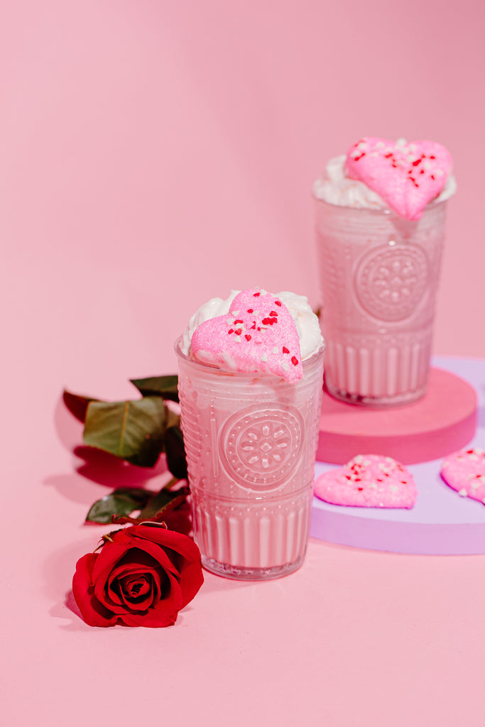 Millennial Pink Strawberry Marshmallow Milkshake - XO Marshmallow Blog Post