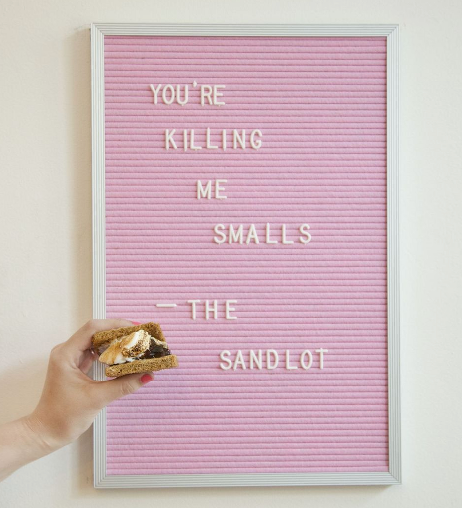 The very first sign at the XO marshmallow cafe was "you're killing me smalls" from The Sandlot
