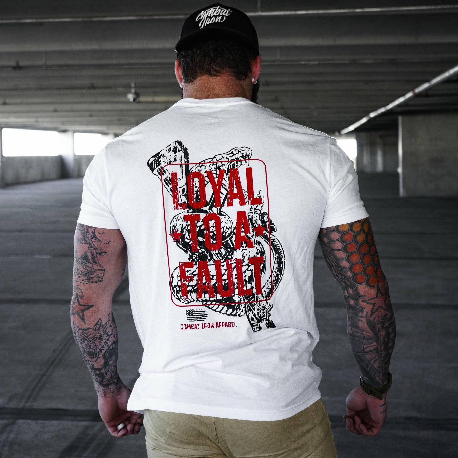 COMBAT IRON™ Loyal To A Fault Snake & Rifle Men's Veteran T-Shirt