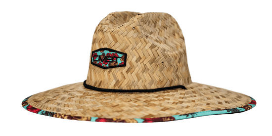 Combat Iron Apparel Co. custom USA pattern wooden straw hat for stylish summer protection