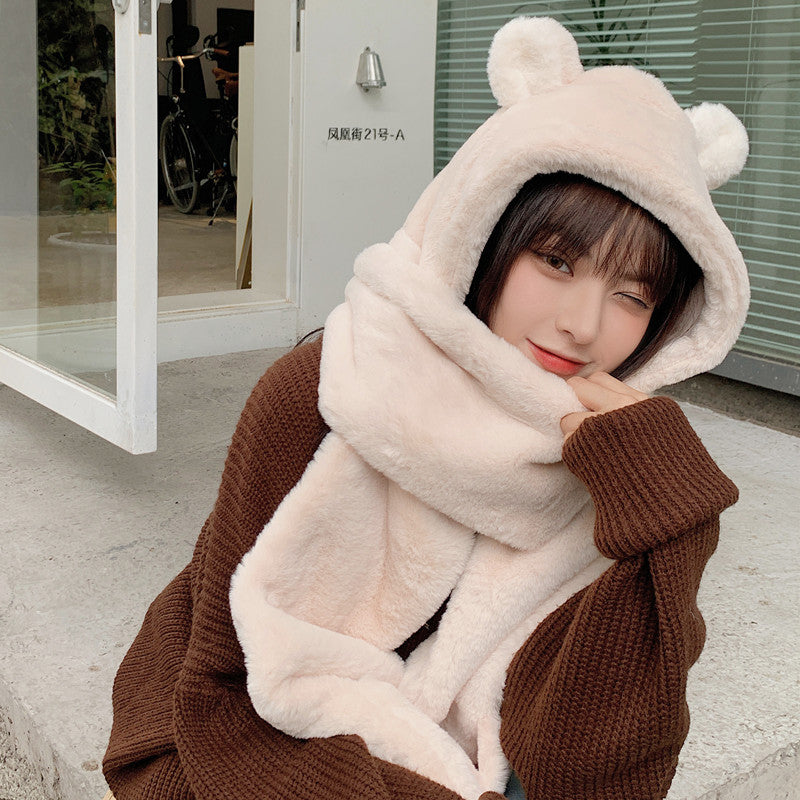 Cute bear hooded scarf YV43565 – Youvimi