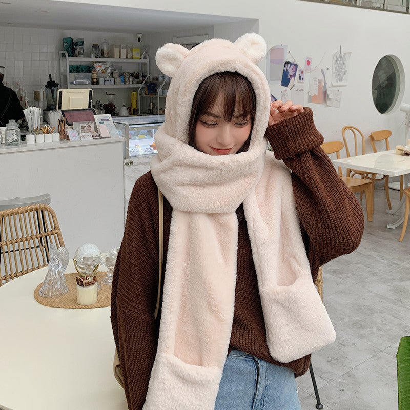 Cute bear hooded scarf YV43565 – Youvimi