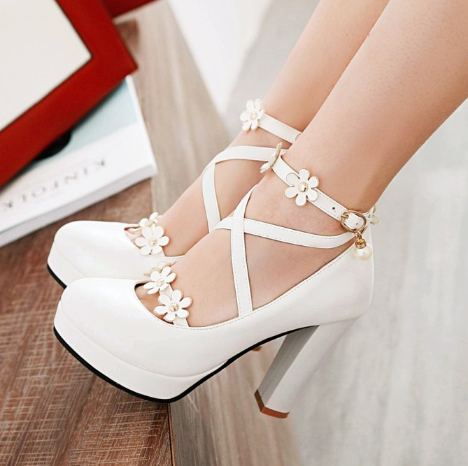 flower high heels