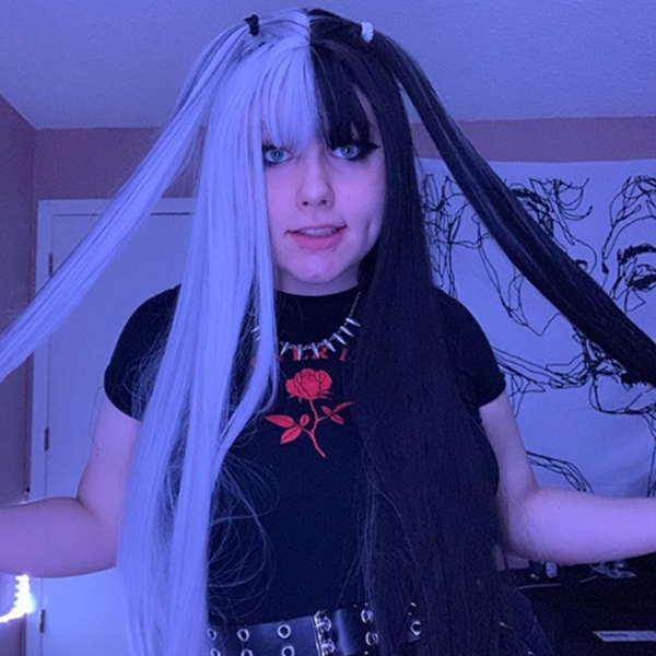 Review For Punk Half Black Half White Long Wig Yv Youvimi