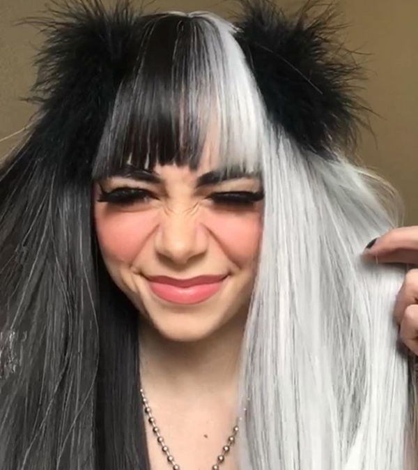 Review For Punk Half Black Half White Long Wig Yv Youvimi