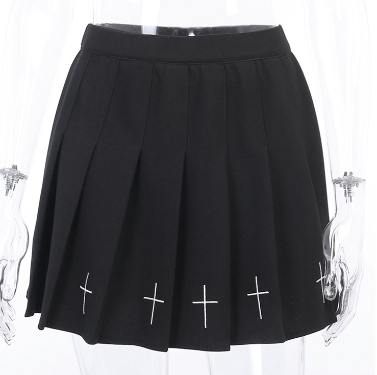 Dark punk cross skirt yv42908 – Youvimi