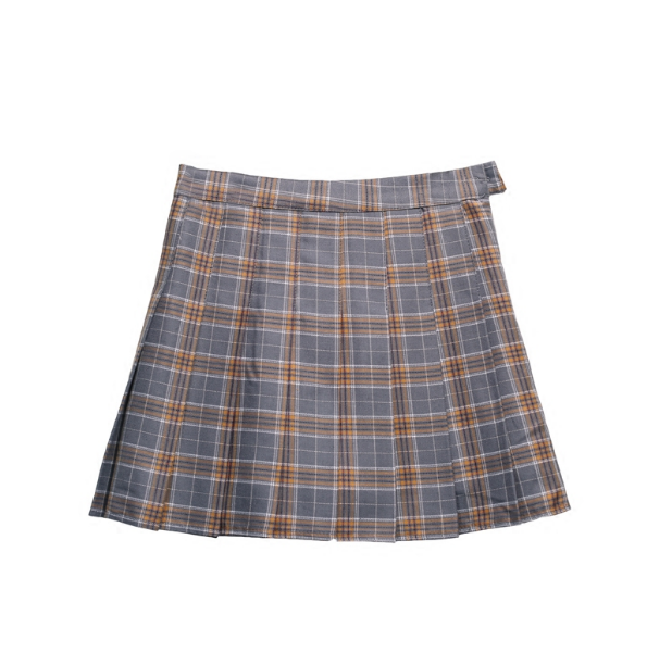 High-waisted plaid pleated skirt YV2319 – Youvimi