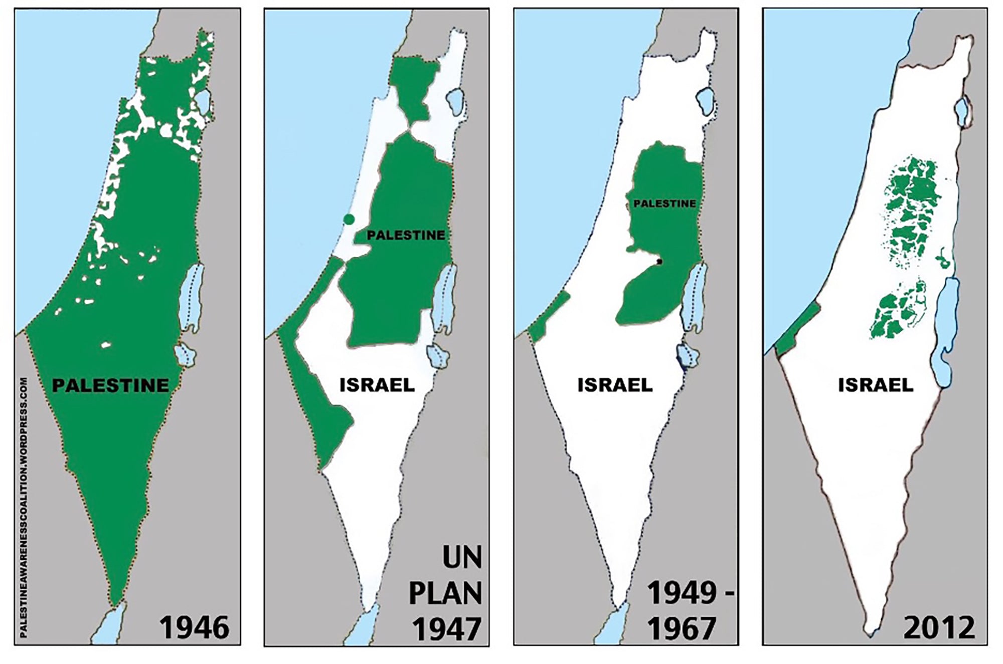 israel and palenstine map