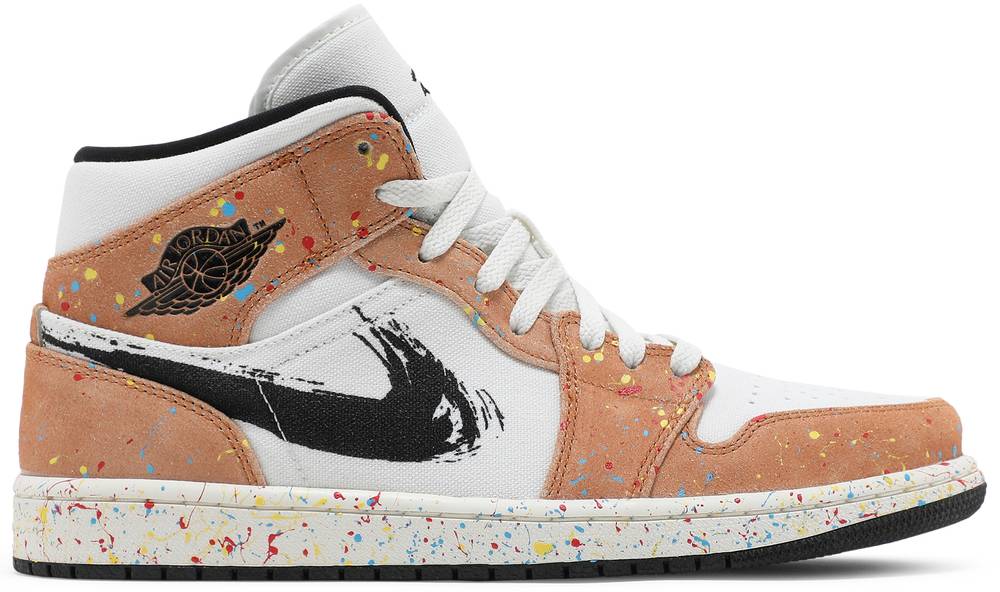 Air Jordan 1 Mid SE 'Brushstroke Paint Splatter' - DA8005 100