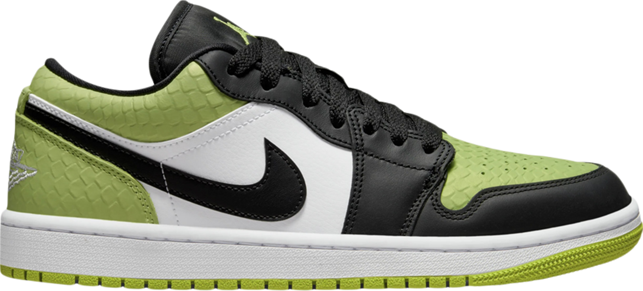 Air Jordan Wmns 1 Low SE Sneaker in Vivid Green Snakeskin - DX4446 301