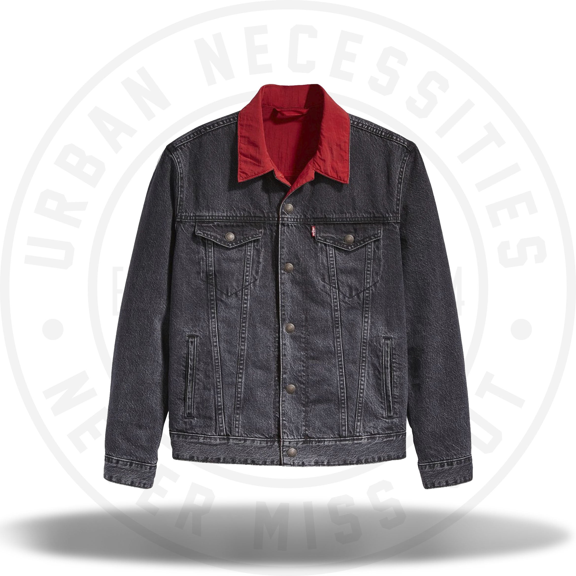 levi's red and black jacket