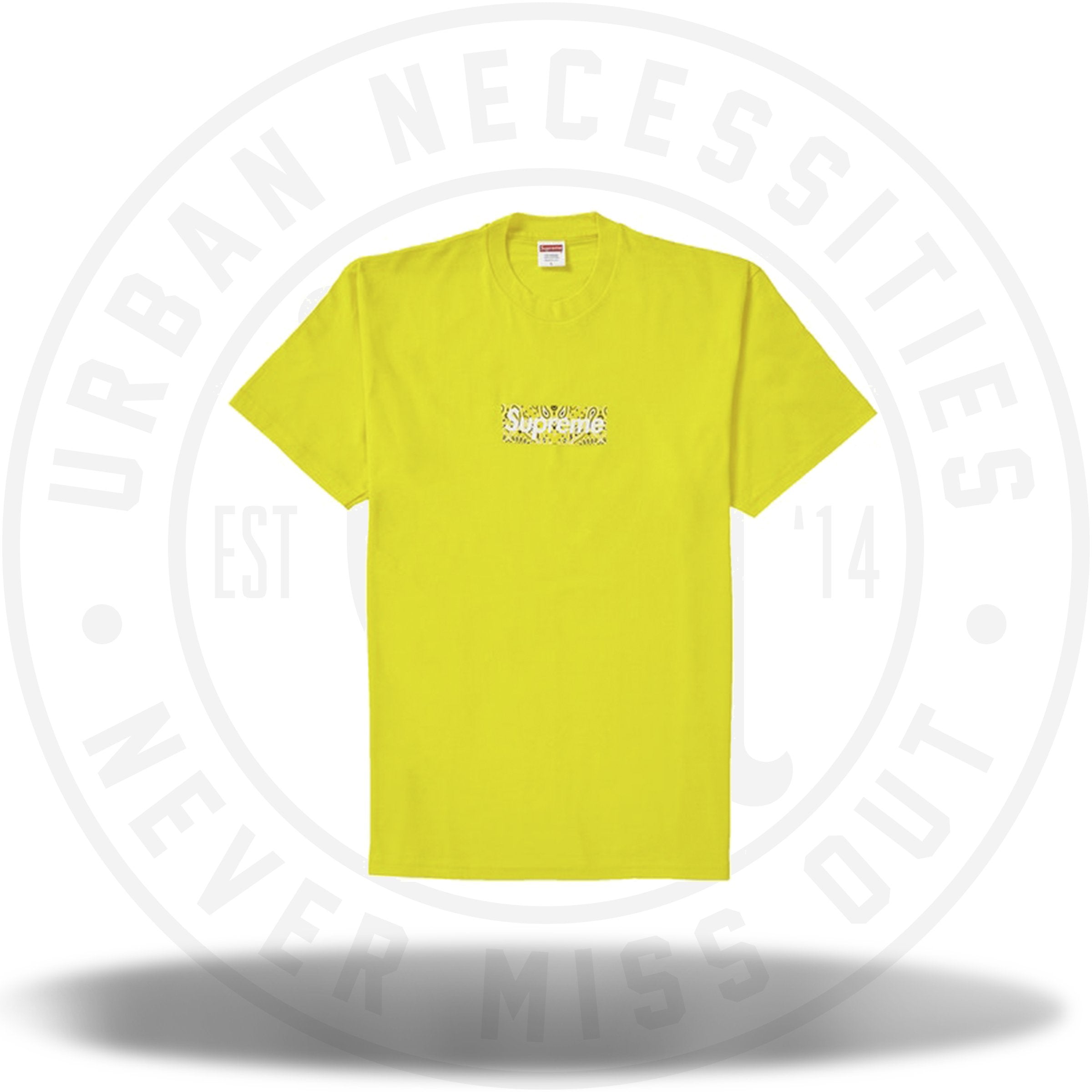 Supreme Bandana Box Logo Tee Yellow – Urban Necessities