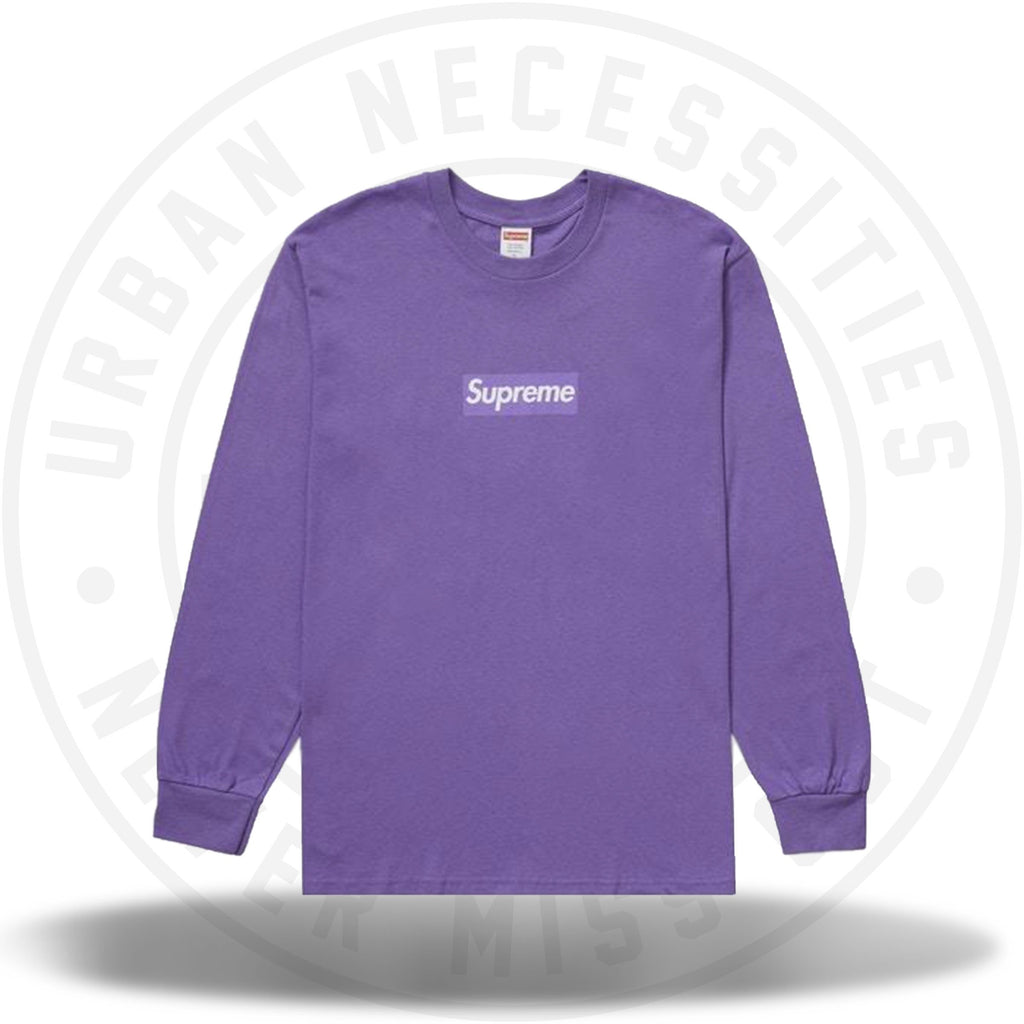 supreme  Box Logo L/s Tee パープルXL