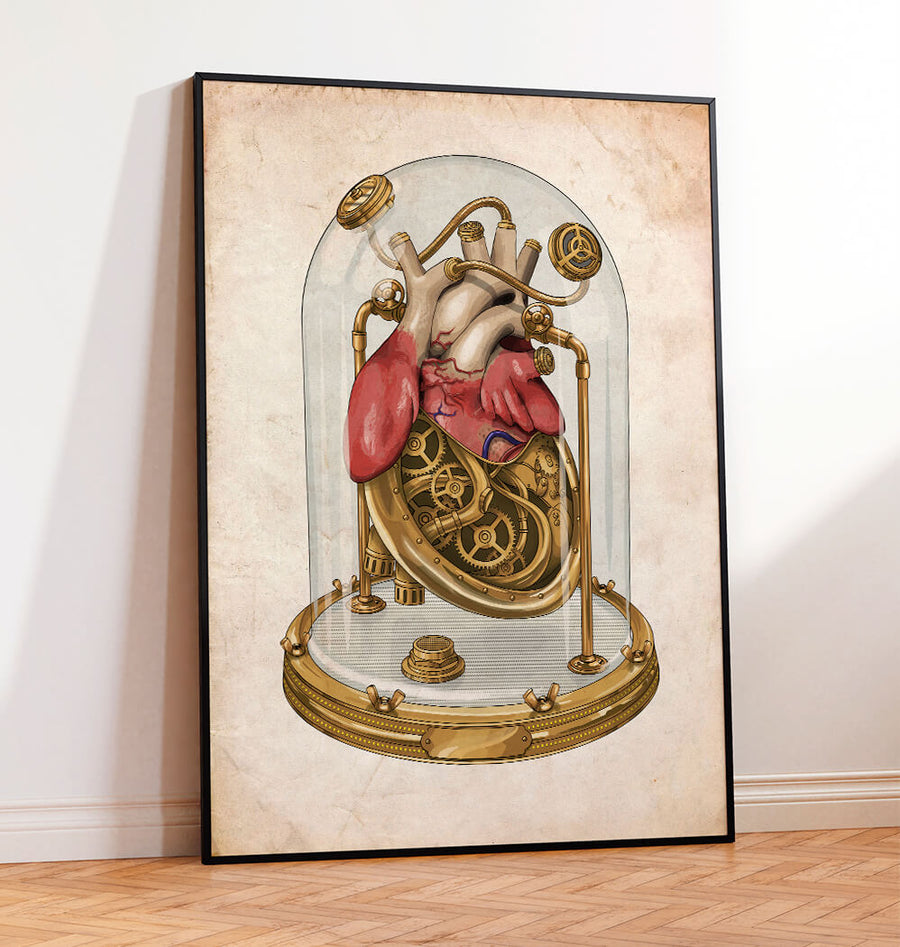 Steampunk Heart Art Print Anatomy Art Codex Anatomicus 8534