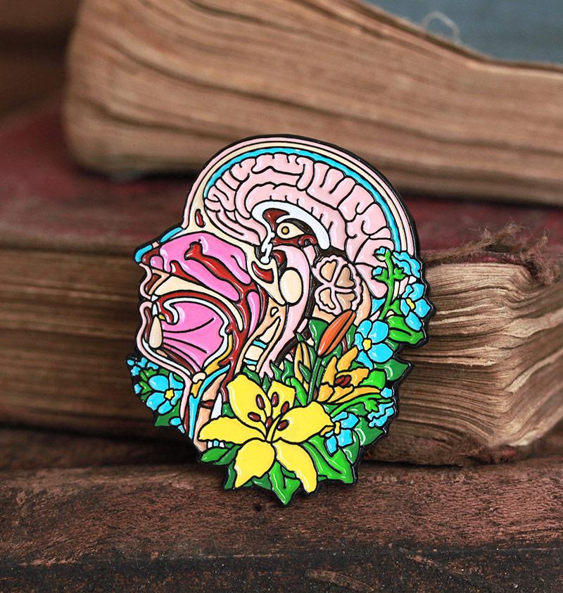 Anatomical Head And Brain Enamel Pin Codex Anatomicus