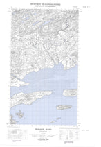 013J08E Ticoralak Island Canadian topographic map, 1:50,000 scale from Newfoundland Map Store