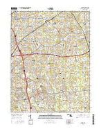 Lanham Maryland Current topographic map, 1:24000 scale, 7.5 X 7.5 Minute, Year 2016 from Maryland Map Store