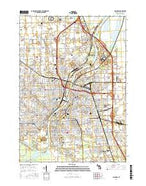 Saginaw Michigan Current topographic map, 1:24000 scale, 7.5 X 7.5 Minute, Year 2017 from Michigan Map Store