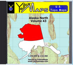 Buy digital map disk YellowMaps U.S. Topo Maps Vol. 43 - Alaska North from Alaska Maps Store