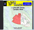 Buy digital map disk YellowMaps Canada Topo Maps: Canada West from Ontario Maps Store