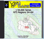 Buy digital map disk YellowMaps Canada Topo Maps: NTS Regions 54+64 from Manitoba Maps Store