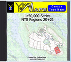 Buy digital map disk YellowMaps Canada Topo Maps: NTS Regions 20+21 from New Brunswick Maps Store