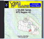 Buy digital map disk YellowMaps Canada Topo Maps: NTS Regions 42 from Ontario Maps Store