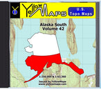 Buy digital map disk YellowMaps U.S. Topo Maps Vol. 42 - Alaska South from Alaska Maps Store