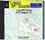 Buy digital map disk YellowMaps Canada Topo Maps: NTS Regions 22 from Quebec Maps Store